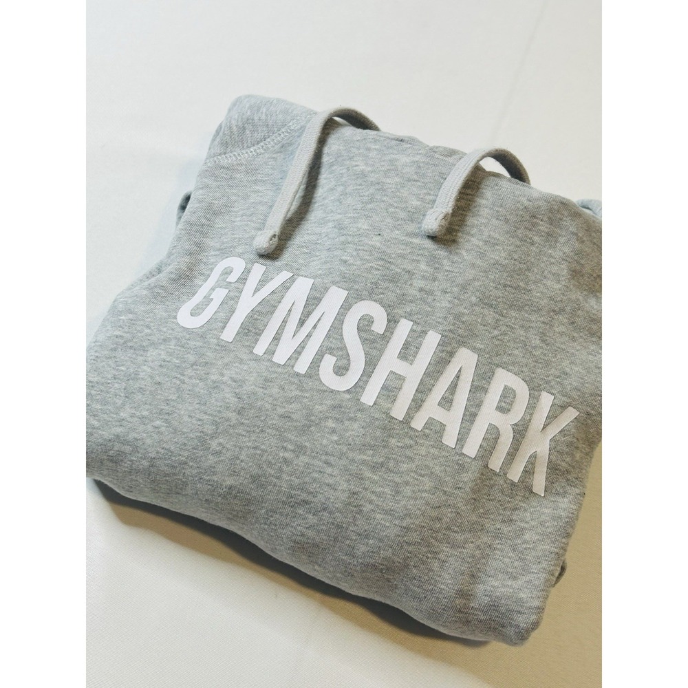 Gymshark Hoodie Mens Medium Gray Pullover Front Logo Gym Training